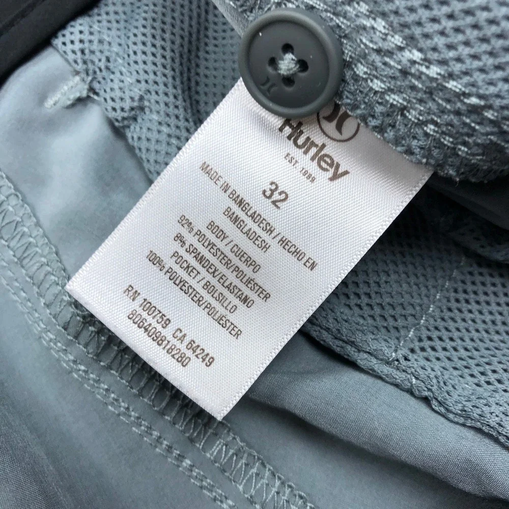 Hurley Hybrid Walk Shorts Gray Size 32 Stretch Quick Dry Boardshorts 9